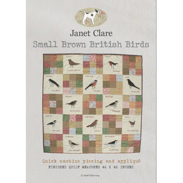 Janet Clare - Patchwork Quilt Paper Pattern - Small Brown British Birds | Truro Fabrics