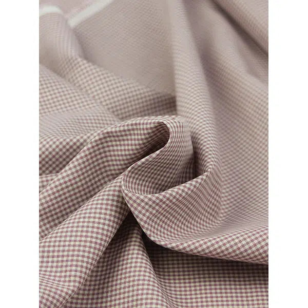 Japanese Cotton Gingham Fabric - 2mm - Mauvette | Truro Fabrics