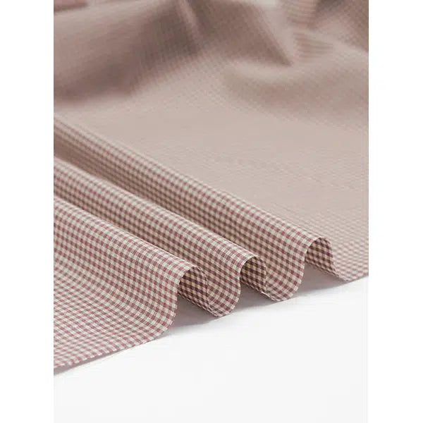 Japanese Cotton Gingham Fabric - 2mm - Mauvette | Truro Fabrics