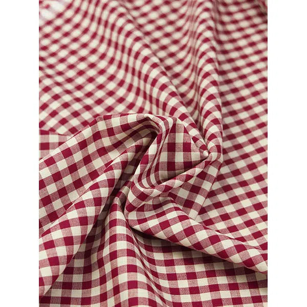 Japanese Cotton Gingham Fabric - 6mm - Cherry | Truro Fabrics