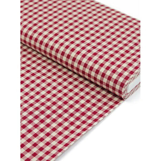 Japanese Cotton Gingham Fabric - 6mm - Cherry | Truro Fabrics
