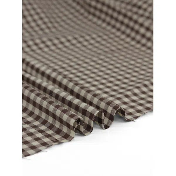 Japanese Cotton Gingham Fabric - 6mm - Chestnut | Truro Fabrics