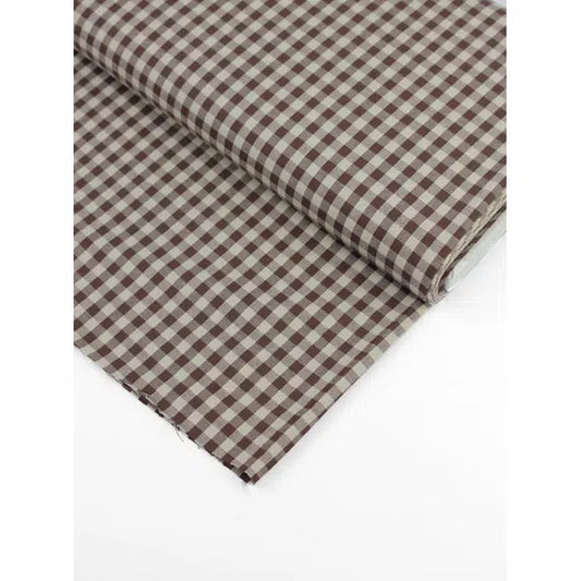 Japanese Cotton Gingham Fabric - 6mm - Chestnut | Truro Fabrics