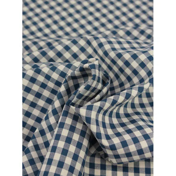 Japanese Cotton Gingham Fabric - 6mm - Ink | Truro Fabrics