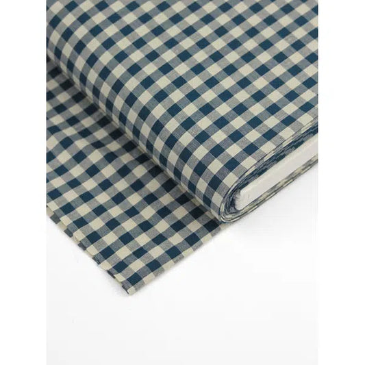 Japanese Cotton Gingham Fabric - 6mm - Ink | Truro Fabrics