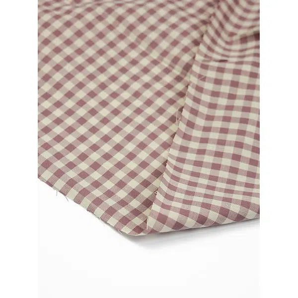 Japanese Cotton Gingham Fabric - 6mm - Mauvette | Truro Fabrics