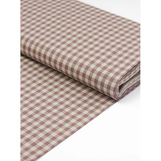 Japanese Cotton Gingham Fabric - 6mm - Mauvette | Truro Fabrics