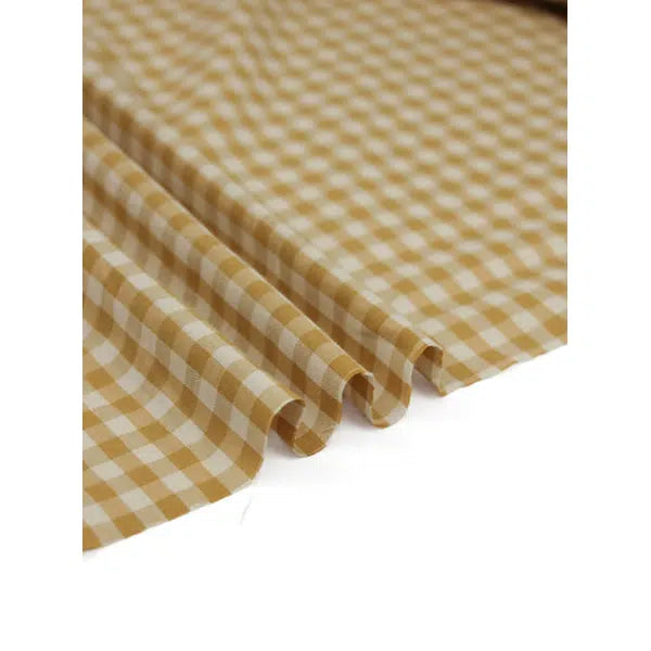 Japanese Cotton Gingham Fabric - 6mm - Ochre | Truro Fabrics