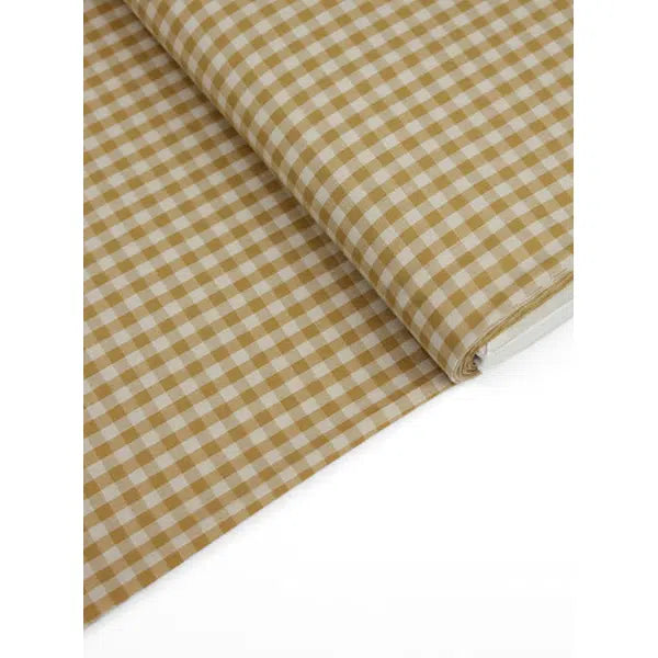 Japanese Cotton Gingham Fabric - 6mm - Ochre | Truro Fabrics