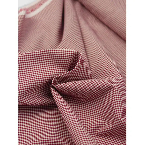 Japanese Cotton Micro Gingham Fabric - 2mm - Cherry | Truro Fabrics