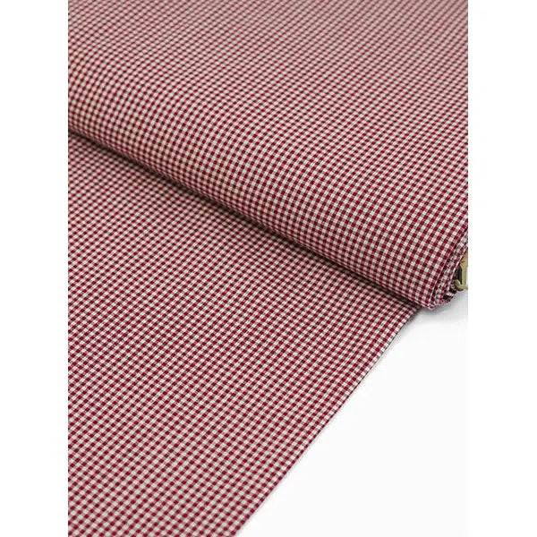 Japanese Cotton Micro Gingham Fabric - 2mm - Cherry | Truro Fabrics