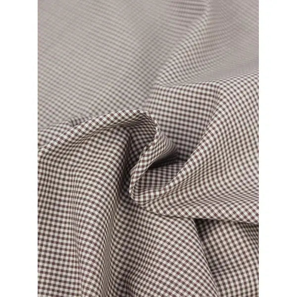 Japanese Cotton Micro Gingham Fabric - 2mm - Chestnut | Truro Fabrics