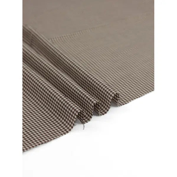 Japanese Cotton Micro Gingham Fabric - 2mm - Chestnut | Truro Fabrics