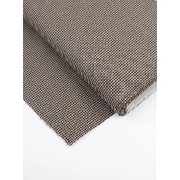 Japanese Cotton Micro Gingham Fabric - 2mm - Chestnut | Truro Fabrics