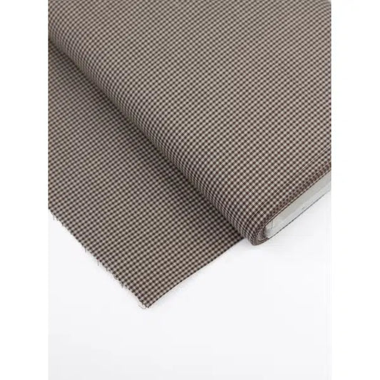 Japanese Cotton Micro Gingham Fabric - 2mm - Chestnut | Truro Fabrics