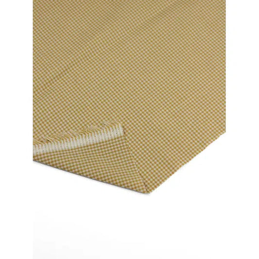 Japanese Cotton Micro Gingham Fabric - 2mm - Ochre | Truro Fabrics