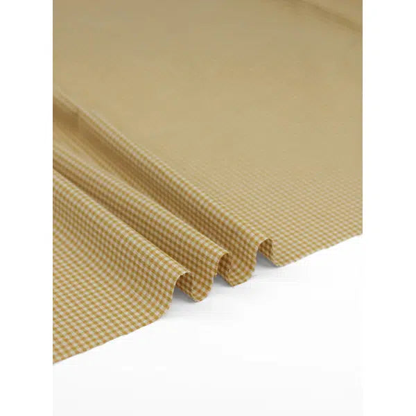 Japanese Cotton Micro Gingham Fabric - 2mm - Ochre | Truro Fabrics