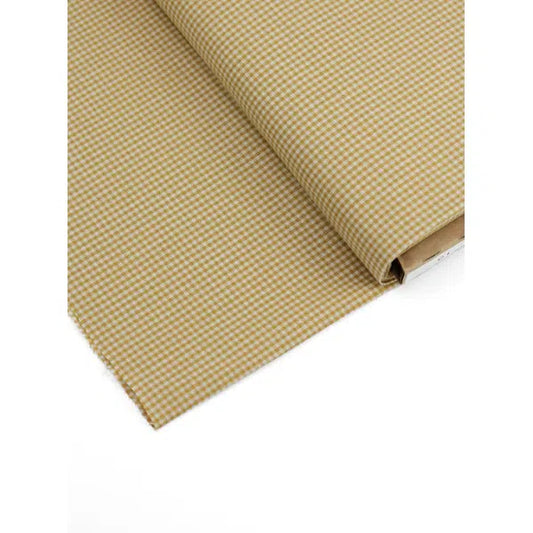 Japanese Cotton Micro Gingham Fabric - 2mm - Ochre | Truro Fabrics