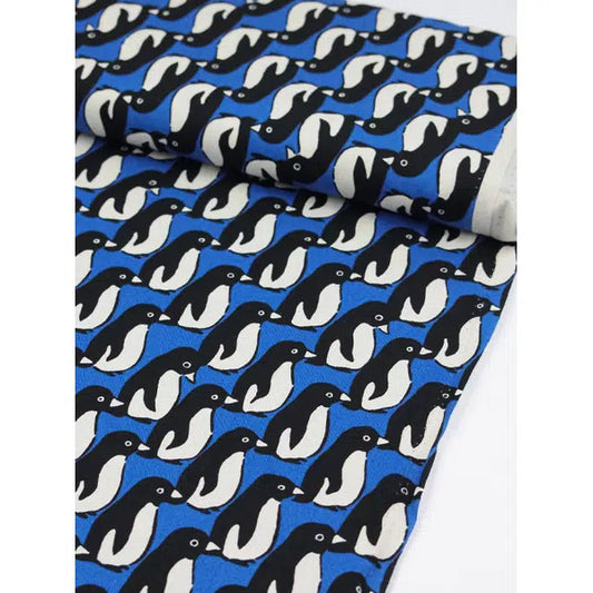 Japanese Cotton Oxford Fabric - Penguin Parade | Truro Fabrics