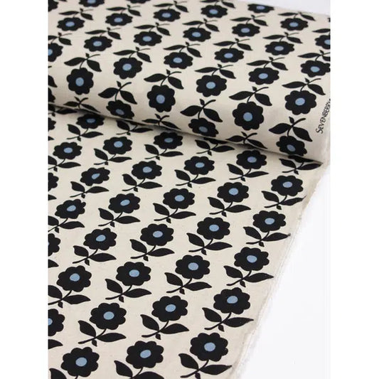 Japanese Cotton Oxford Fabric - Shadow Daisy | Truro Fabrics