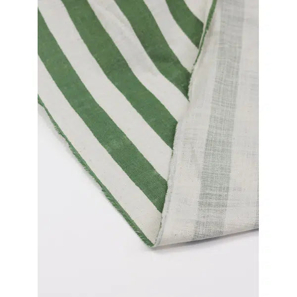 Japanese Linen Look Cotton Fabric – Freehand Stripe Forest – view 3 | Truro Fabrics