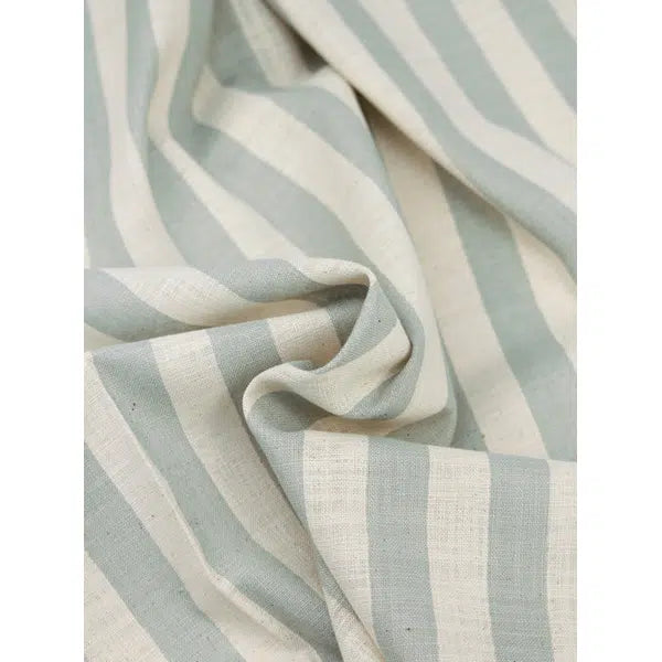 Japanese Linen Look Cotton Fabric – Freehand Stripe Seaglass – view 3 | Truro Fabrics