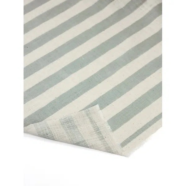 Japanese Linen Look Cotton Fabric – Freehand Stripe Seaglass | Truro Fabrics