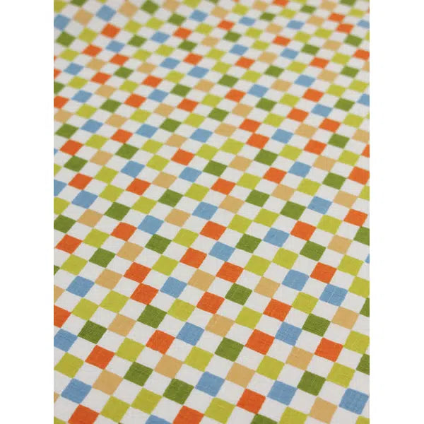Japanese Linen Look Cotton Fabric – Island Checkers – view 4 | Truro Fabrics