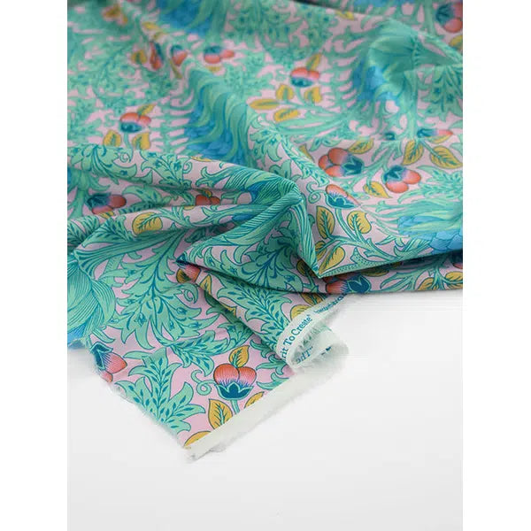 Kaffe Fassett x William Morris Cotton Lawn Fabric - Artichoke Lavender – view 2 | Truro Fabrics
