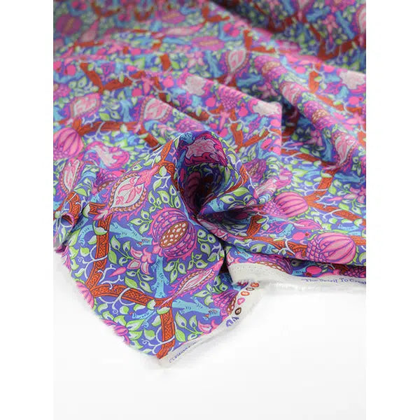 Kaffe Fassett x William Morris Cotton Lawn Fabric - Granada Purple – view 4 | Truro Fabrics