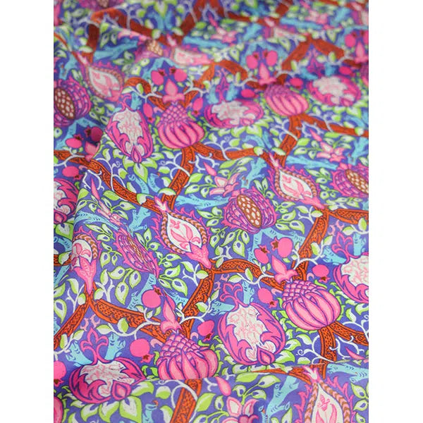 Kaffe Fassett x William Morris Cotton Lawn Fabric - Granada Purple | Truro Fabrics