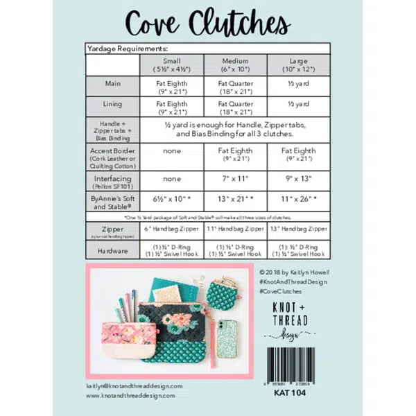Knot and Thread - Paper Sewing Pattern - Cove Clutches – view 4 | Truro Fabrics