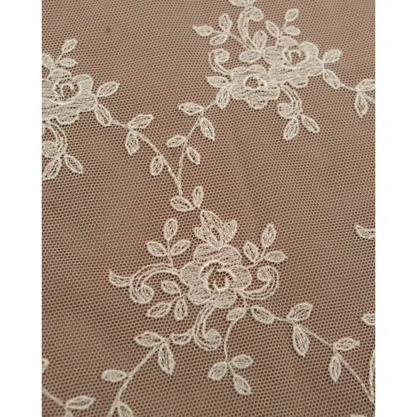 Lace Tulle Fabric - Dainty Floral Ivory – view 2 | Truro Fabrics