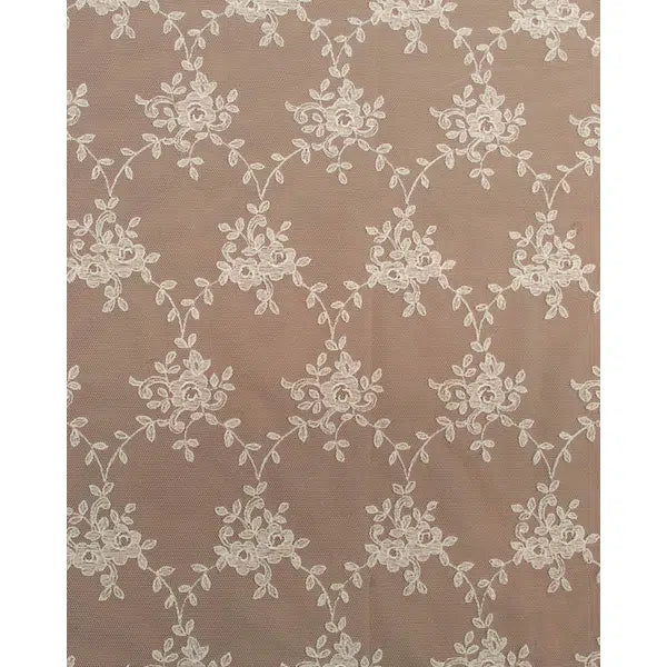Lace Tulle Fabric - Dainty Floral Ivory – view 5 | Truro Fabrics