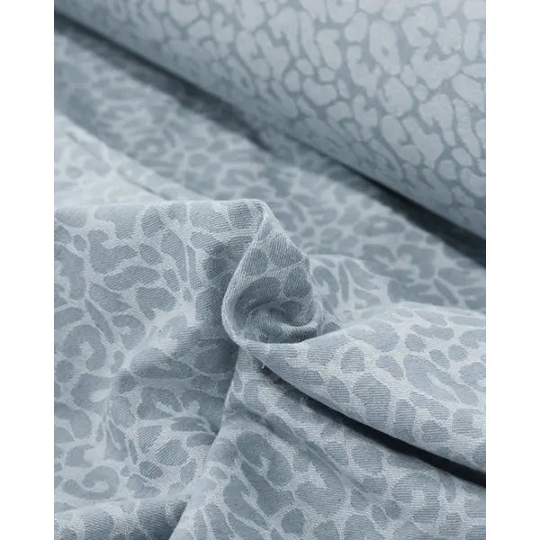 10.5oz Leopard Jacquard Denim – Pale Blue – view 2 – Truro Fabrics