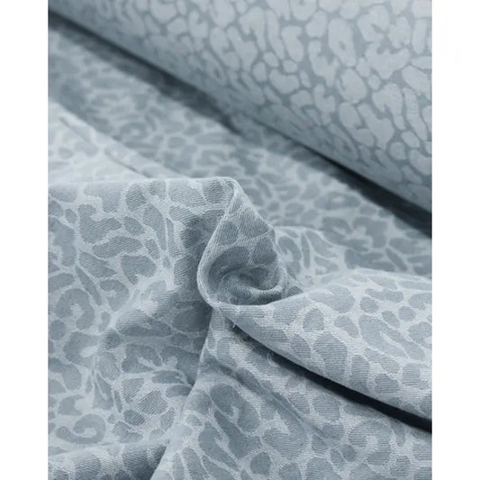 10.5oz Leopard Jacquard Denim – Pale Blue – view 2 – Truro Fabrics