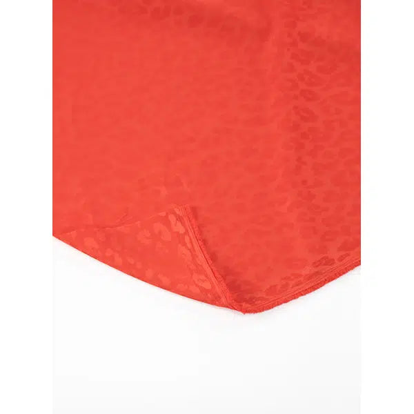 Leopard Jacquard Satin Fabric - Habanero – view 2 | Truro Fabrics