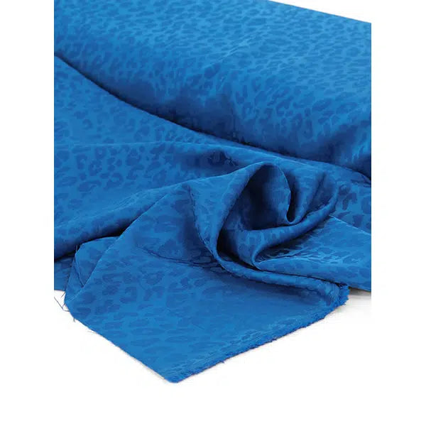Leopard Jacquard Satin Fabric - Topaz – view 2 | Truro Fabrics