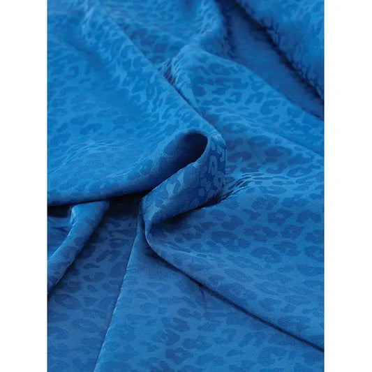 Leopard Jacquard Satin Fabric - Topaz | Truro Fabrics