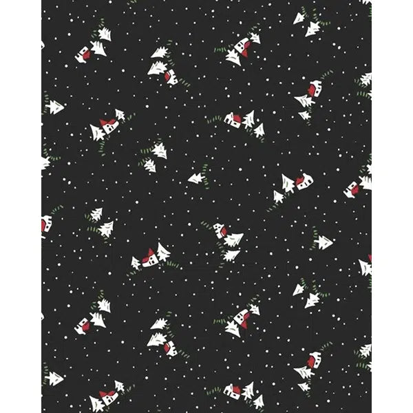 Liberty Lasenby Cotton Fabric - A Woodland Christmas - Christmas Cottage A – view 2 | Truro Fabrics