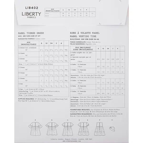 Liberty - Paper Sewing Pattern - Mabel Tiered Dress – view 3 | Truro Fabrics