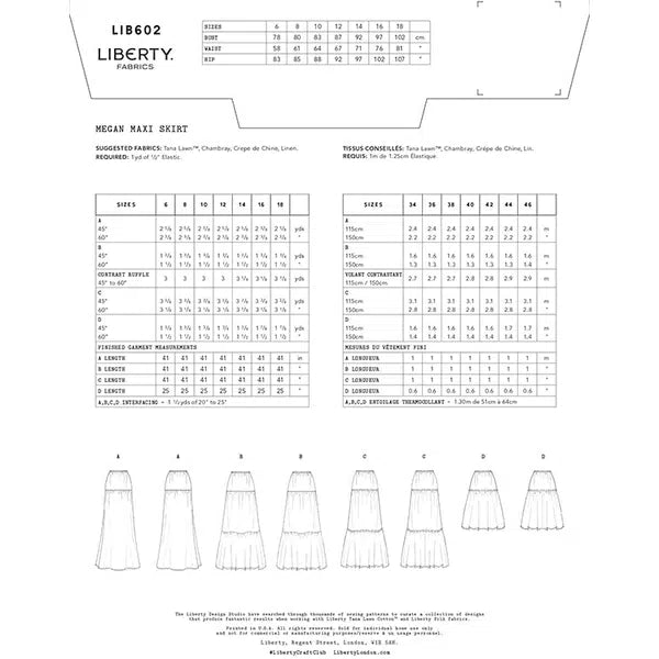 Liberty - Paper Sewing Pattern - Megan Maxi Skirt – view 3 | Truro Fabrics