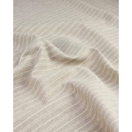 Linen & Cotton Blend Fabric - Natural Stripe | Truro Fabrics