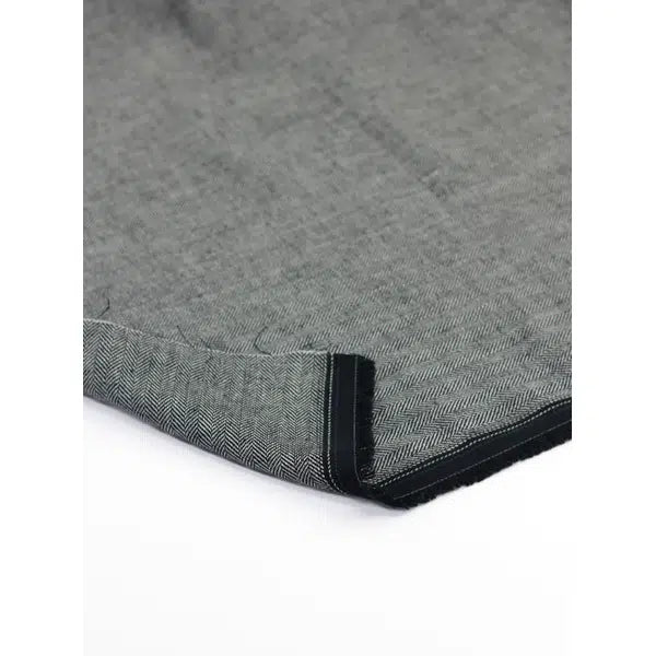 Linen Cotton Herringbone Fabric - Ink – view 2 | Truro Fabrics