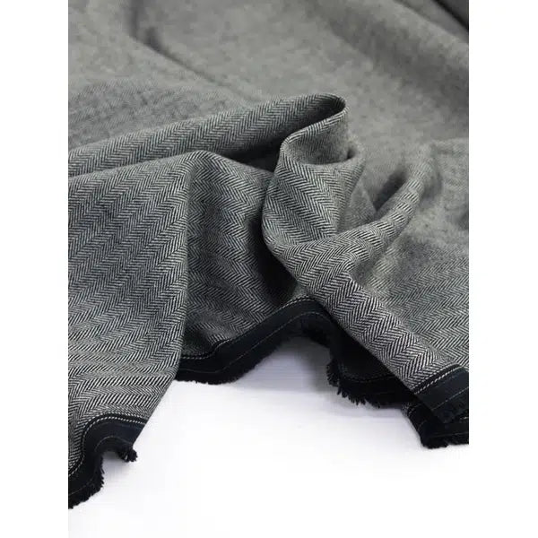 Linen Cotton Herringbone Fabric - Ink – view 4 | Truro Fabrics