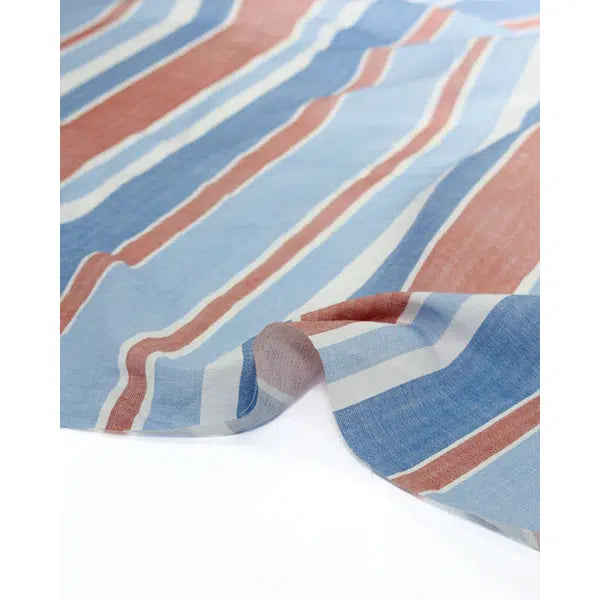 Linen & Viscose Blend Fabric - Seabreeze Stripe – view 4 | Truro Fabrics