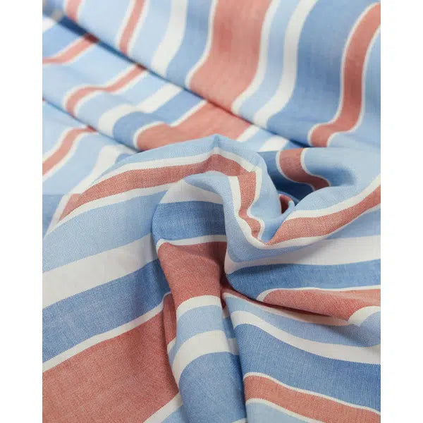 Linen & Viscose Blend Fabric - Seabreeze Stripe | Truro Fabrics