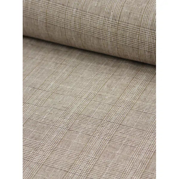Linen Viscose Fabric - Driftwood Check – view 4 | Truro Fabrics