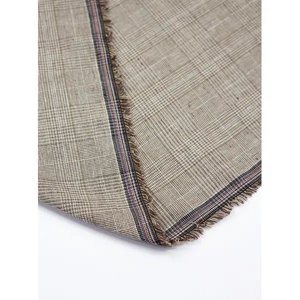 Linen Viscose Fabric - Driftwood Check | Truro Fabrics
