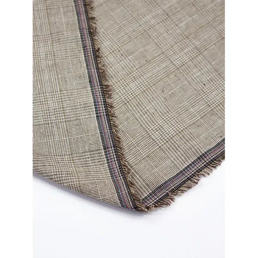 Linen Viscose Fabric - Driftwood Check | Truro Fabrics